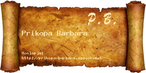 Prikopa Barbara névjegykártya